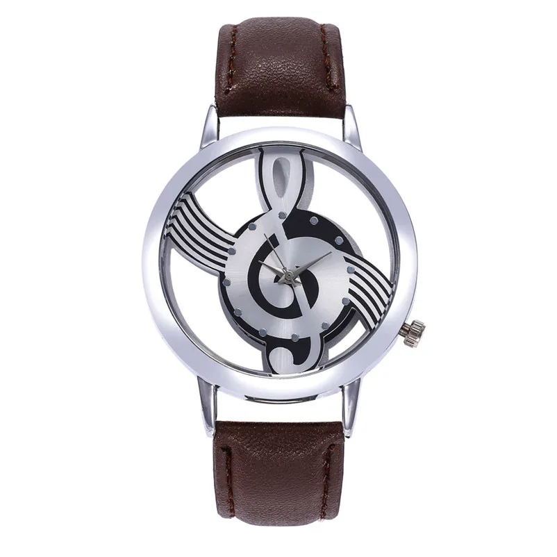 Women's watches 2018 fashion pu leather Ladies watch Women Fashion Leather Stainless Steel Musical symbol watch #2AP22B (1)