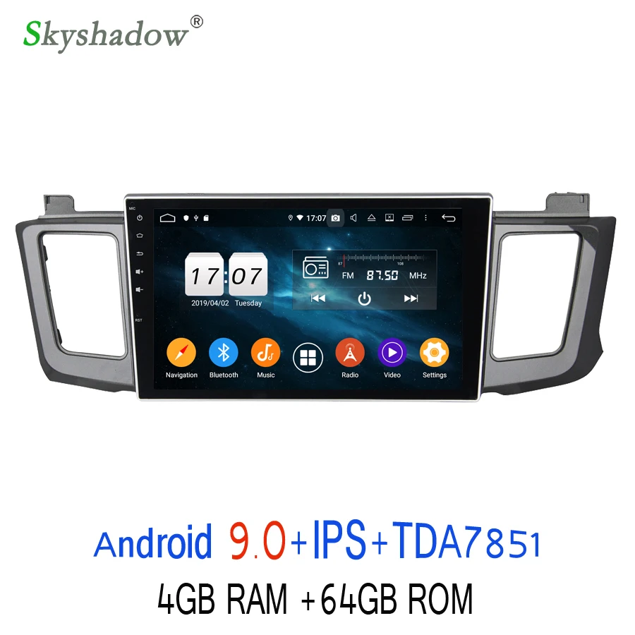 HD 10," Android 9,0 для Toyota RAV4 RAV 4 2012- 4 Гб+ 64 ГБ+ 8 ядерный автомобильный dvd-плеер Wifi Bluetooth 4,2 RDS радио gps ГЛОНАСС карта