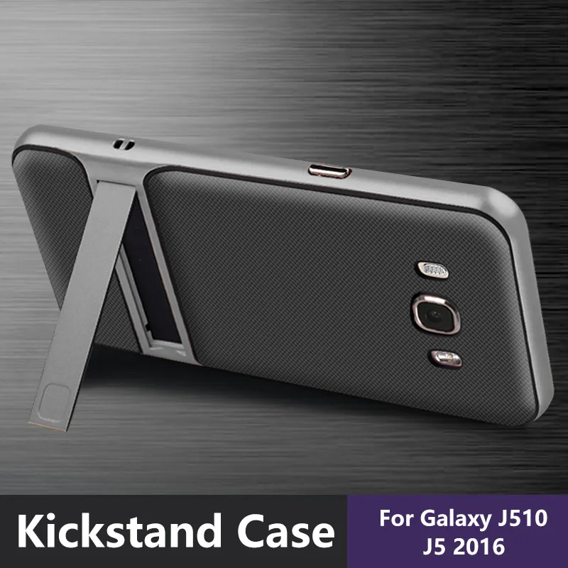 

For Samsung J510 Phone Case Hybric PC+TPU Armor Kick Stand Ultra-thin Luxury Cover For J5 2016 Cases 2in1 Protect Bag Shell
