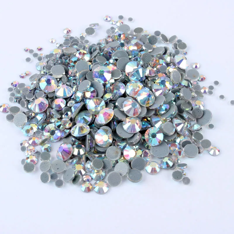 SS6-SS30 Glass Strass Crystal Hot Fix Rhinestones Iron On Stones Flatback Clear Hotfix Rhinestones For Wedding Dress 