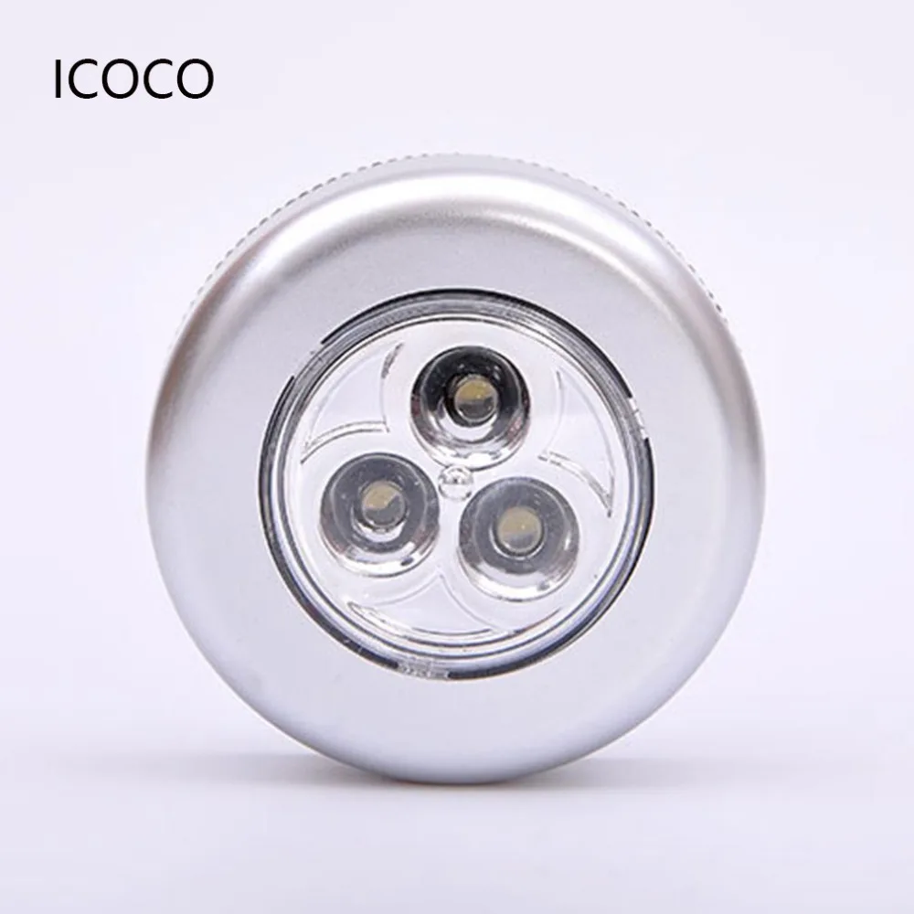 

3 Led Small Pat Lamp Touch / Emergency Light Creative Paste/Bedroom Bedside Lighting Sticker Night Lamp