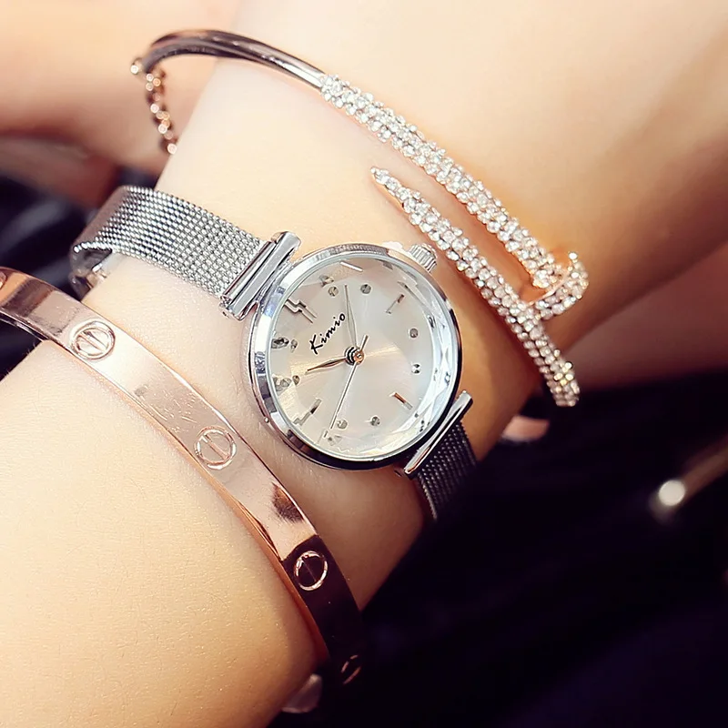 KIMIO Slim Woven Mesh Strap Simple Quartz Watches Women Fashion Watch 2016 Woman Wrist Watch For Women Wristwatch relojes mujer