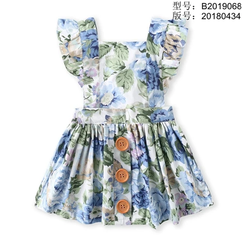 Toddler Pinafore Dress, Girls Floral Pinafore Dress,Green Pinafore Dress, Colorful Flower Dress,Rose dress  (7)_