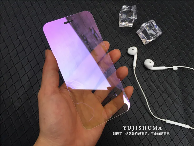 Красочная зеркальная защита экрана из закаленного стекла для iPhone 7 Plus 8 6 6S 5 5S SE 5C XS 11Pro полное покрытие 9H защитная пленка
