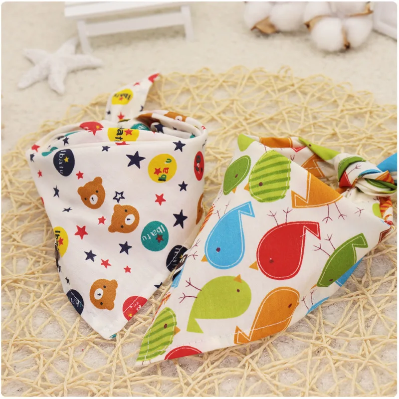 

Baby baby triangle cartoon bib bib tie cotton triangle towel baby saliva towel 20 colors optional girl boy child scarf boy bib