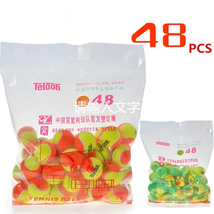 

Teloon kids tennis ball soft tennis ball low compression ball training tennis ball green /yellow 48pcs pack