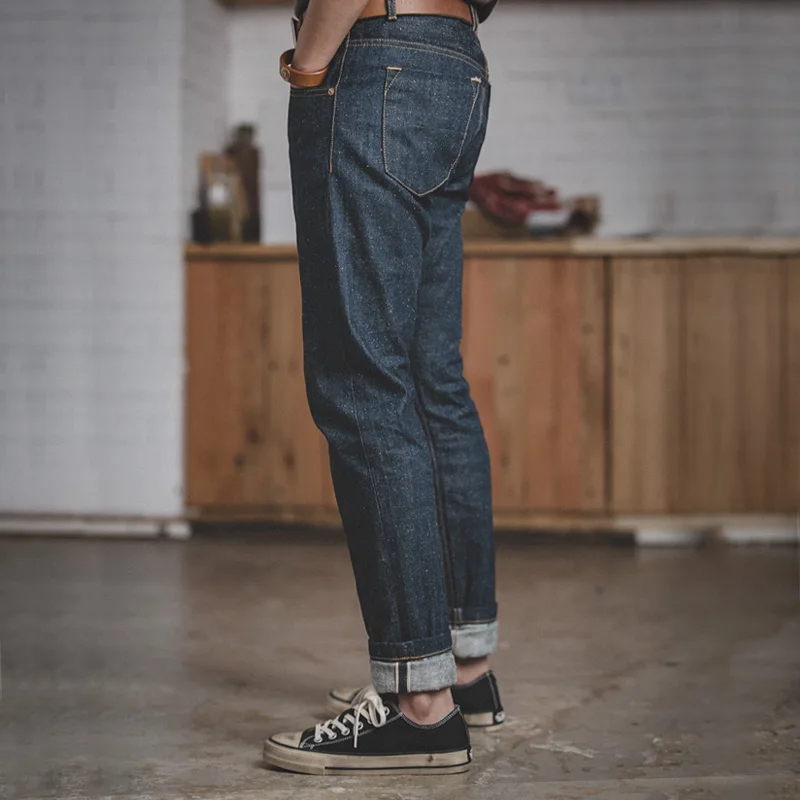dark raw denim jeans