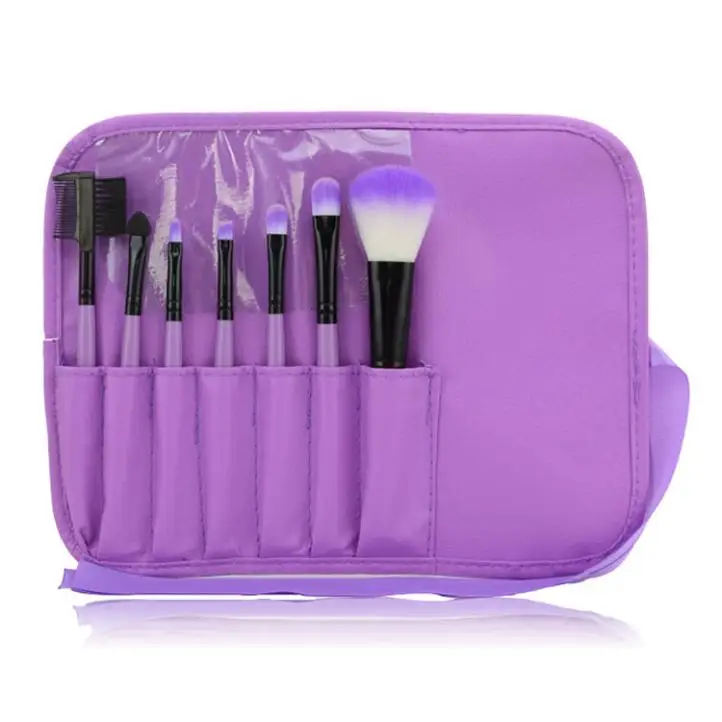7pcs/Set Purple Foundation Eyeshadow Powder Eyebrow Eyeliner Makeup Brushes Make Up Brush Set Professional Cosmetic Tools Kit | Красота и