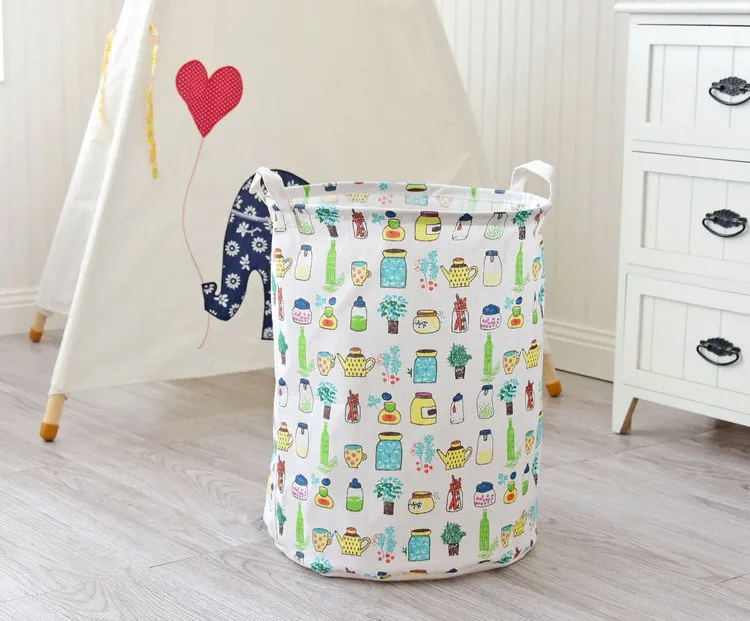 

cartoon pattern Cloth hamper foldable waterproof laundry basket home storage
