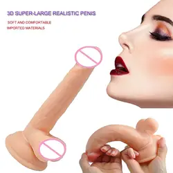 Реалистический Пенис Водонепроницаемый продукт секса для женщин большой силиконовый огромные фаллоимитаторы гибкий пенис сильная