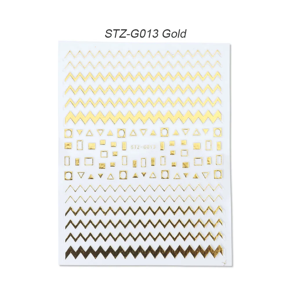 gold silver 3D stickers STZ-G013 Gold