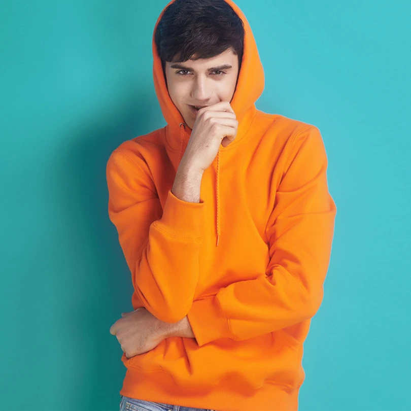 Autumn Winter Solid Color Fleeces Hoodie Unisex Leisure Full Sleeve Pullover Hoodies Couples 
