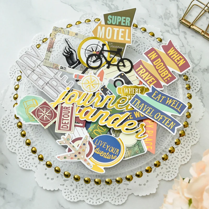 

YPP CRAFT Travel Often Paper Cardstock Die Cut Stickers for DIY Scrapbooking/photo album Decoration Card Making Crafts