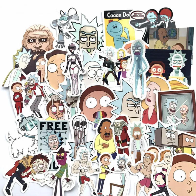 

35pcs Rick and Morty Movie Stickers for Kids Toy Car Suitcase Laptop Skateboard Notebook PVC Waterproof Cartoon Anime Stickers