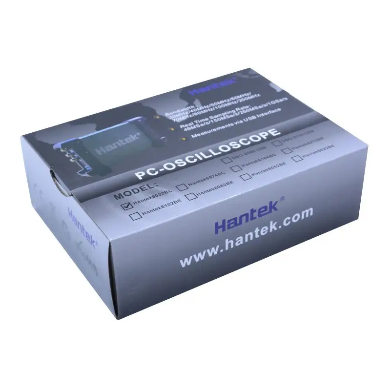 With color box Hantek 6254BC PC USB осциллограф 4 канала 250 МГц 1GSa/s функция записи и воспроизведения сигнала Портативный Osciloscopio - Цвет: With color box
