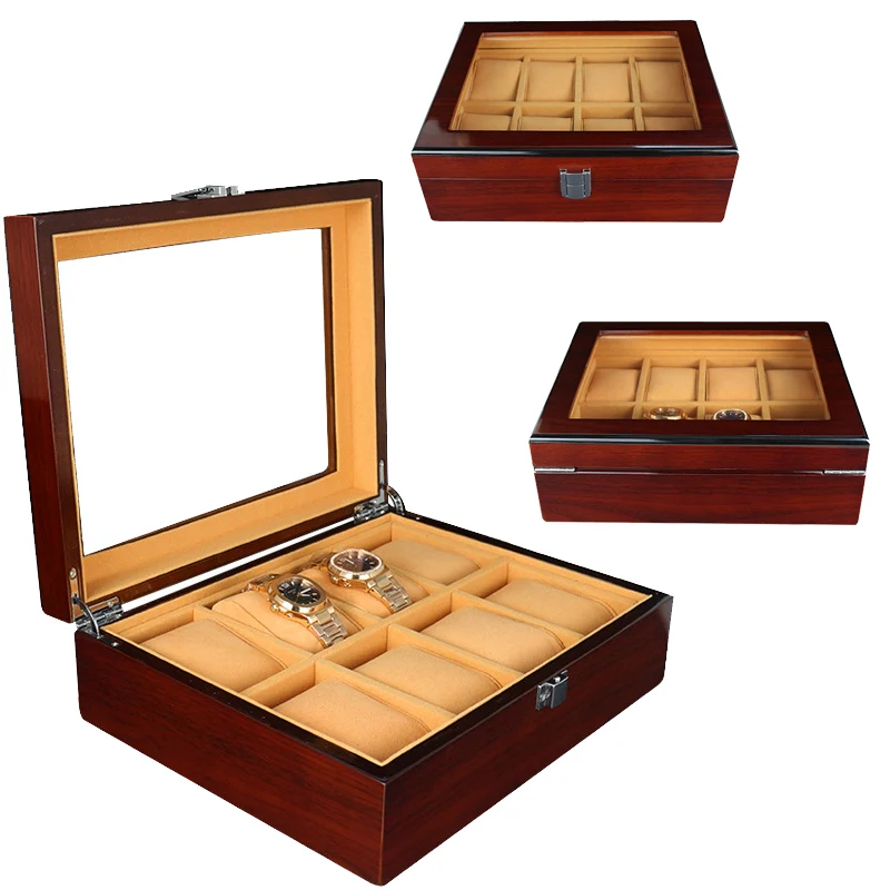 

Luxury 8 Slots Handmade Wood Watch Box Wood Clock Box Watch Case Time Box for Watch Holding