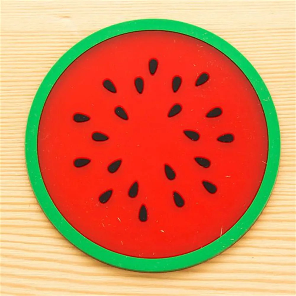 

2018 New Kitchen Fruit Coaster Colorful Silicone Cup Drinks Holder Mat Tableware Placemat