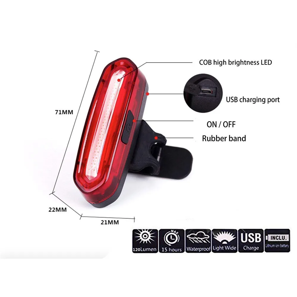 2018 USB recargable bicicleta 6 modos luz Flash LED luz de advertencia luz de la bici bisiklet aksesuar luces bicicleta M20