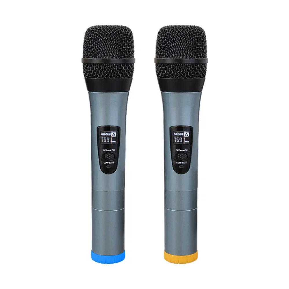 MV8500 2 يده ميكروفون UHF ترددات الديناميكي كبسولة 2 قنوات لاسلكية ميكروفون ل نظام الكاريوكي