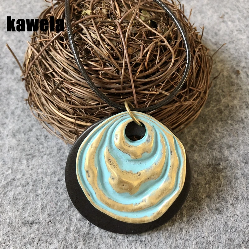 

Free Shipping Round Wooden Vintage Alloy Pendant Adjusted Punk Style Necklace