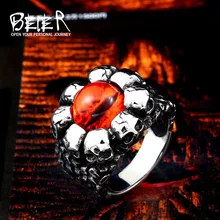 BEIER 316L anillo Vintage de acero inoxidable para hombre color naranja/amarillo joyería de moda regalo Dropshipping LLBR8-608R