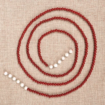 

With a white pendant 2 rows PURE and Natural pearls of Synthesis red coral necklace. Best for girl friend gift