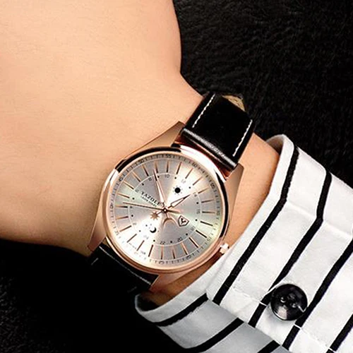 

Men Fashion Luminous Analog Quartz Faux Leather Strap Business Wrist Watch