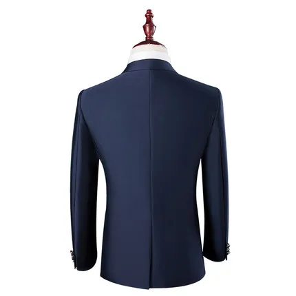 High Quality Navy Men Suits Slim Fit Business Suits Wedding Groom Suits Custom Made Tuxedos Blazers 2 Pieces (Jacket+Pants)
