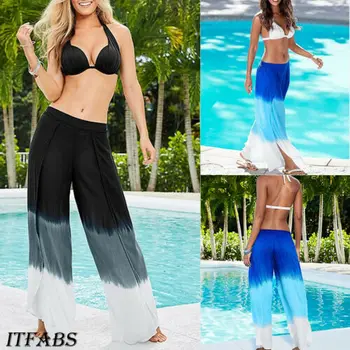 

2019 New Hot Summer Fashion Women Wide Leg Stretch Straight Flared Ladies Trousers Bell-bottom Pants