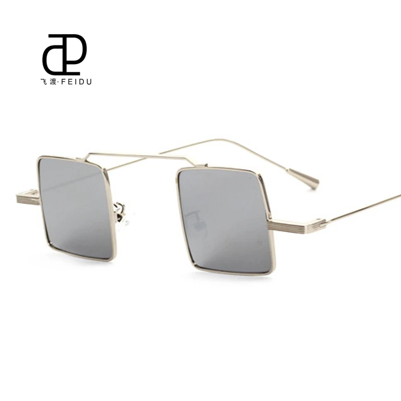 FEIDU новые роскошные квадратные солнцезащитные очки для женщин брендовая дизайнерская металлическая рамка с плоским покрытием линзы солнцезащитные очки для мужчин Oculos Gafas De Sol - Цвет линз: Silver