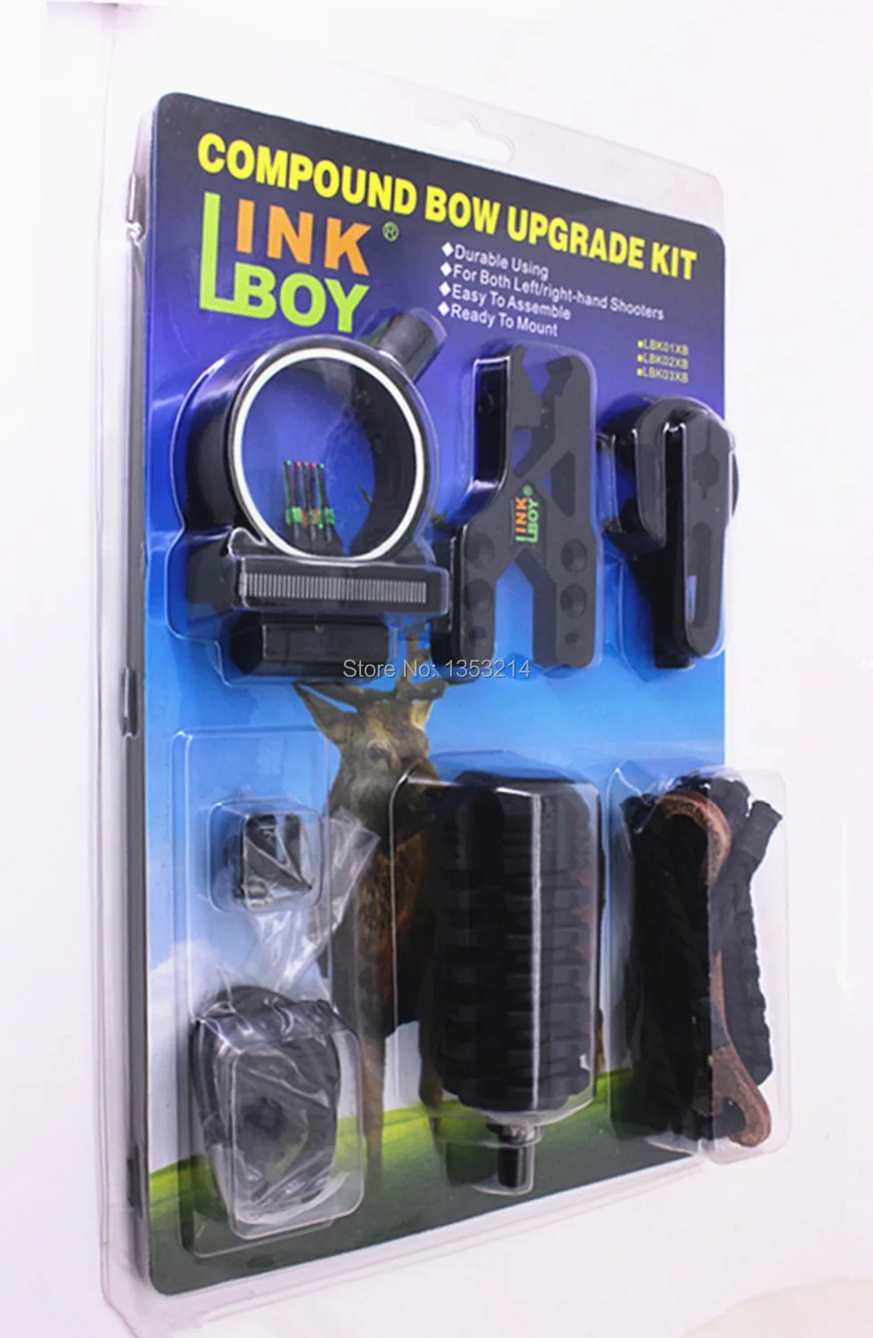 

archery compound bow upgrade kit ,archery combo, 6 in 1,sight,arrow rest,stabilizer,string silencer,peep free shipping