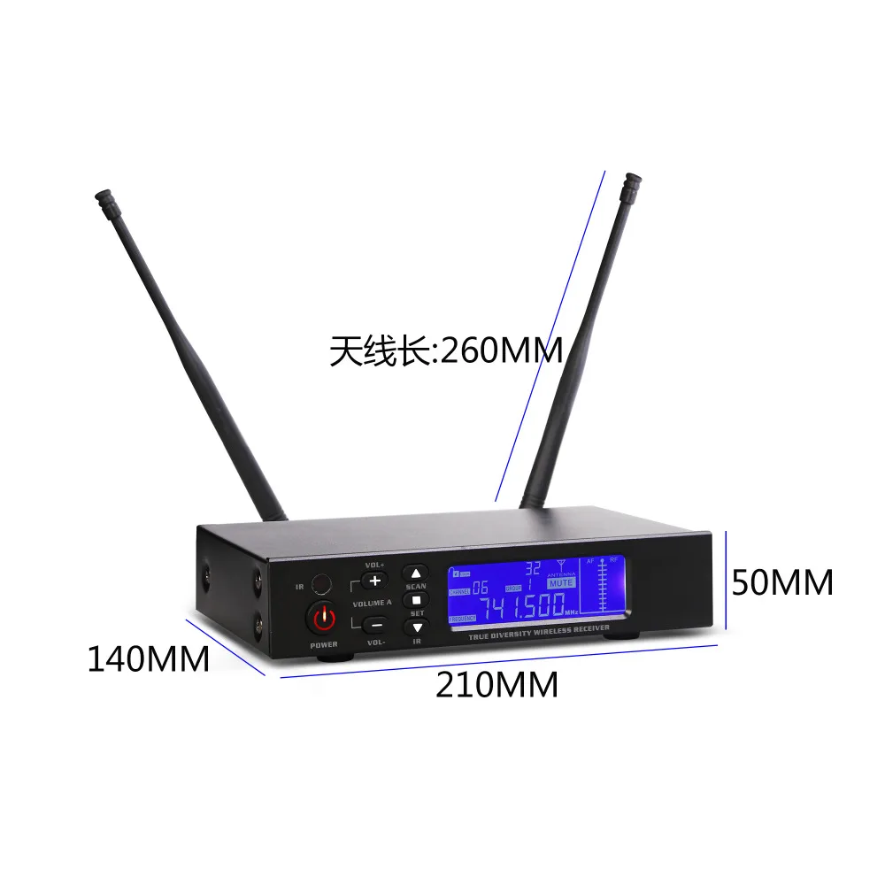 UHF беспроводной микрофон одноканальный приемник ЖК-дисплей для идеального звука