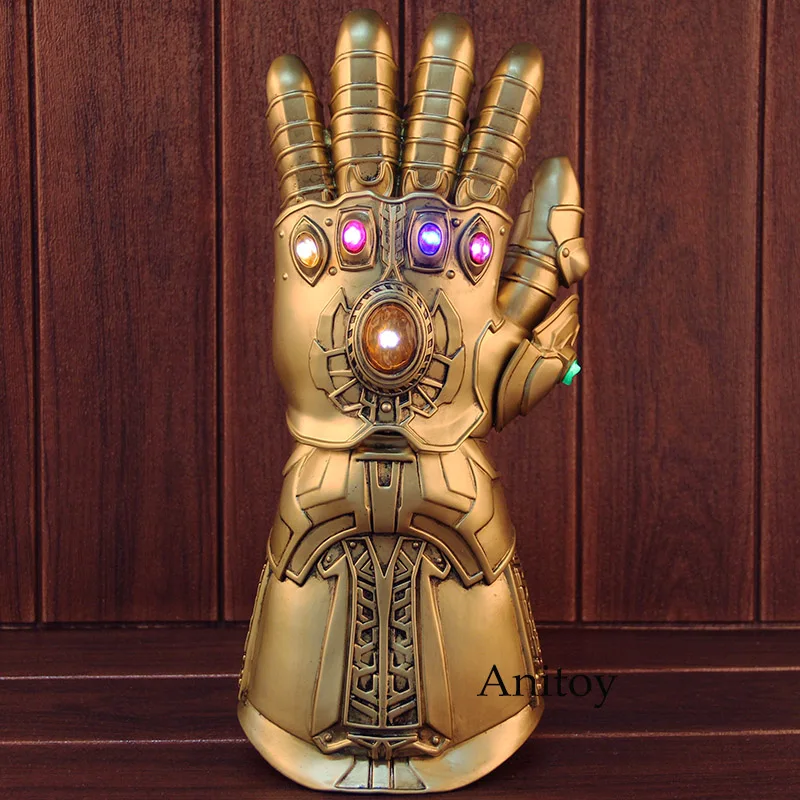 

High Quality Avengers Infinity War Glove Cosplay Thanos Infinite Gloves with LED Light PVC Action Figure Collectible Model Toy
