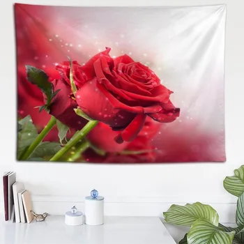 

Background Fabric Valance Tapestry Wall Hanging Custom Colorful Roses Bedroom Living Room Blanket Yoga Beach Towel Tablecloth