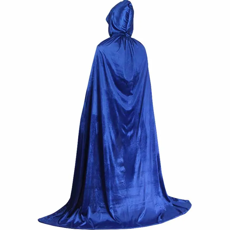 Halloween Cloak Cosplay Death Costume Witch Wizard Cloak 2018 New Children Adult Solid Color Gold Velvet Cloak Suit 0.7-1.7M