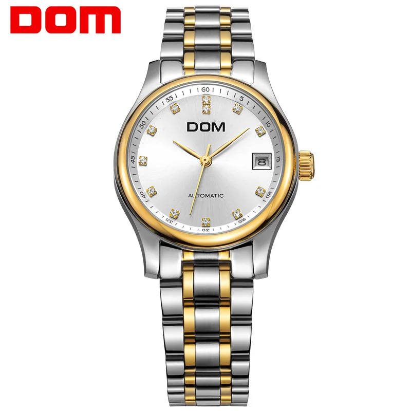 

DOM mechanical woman watch top brand luxury waterproof stainless steel women watches crystal hombre G-95G-7M