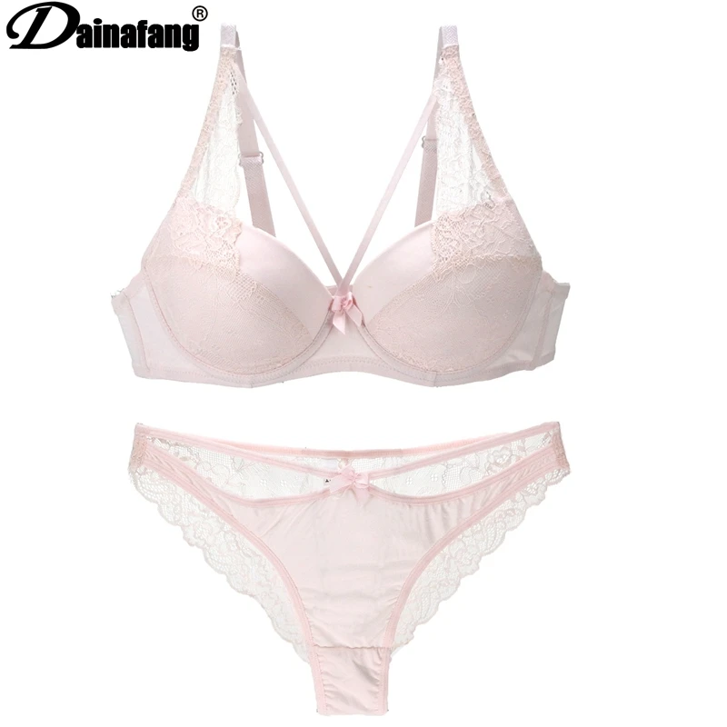 DAINAFANGNew sexy hollow products out T Hongs lingerie short dress BCD embroidered lace push women lingerie g-string dress pants