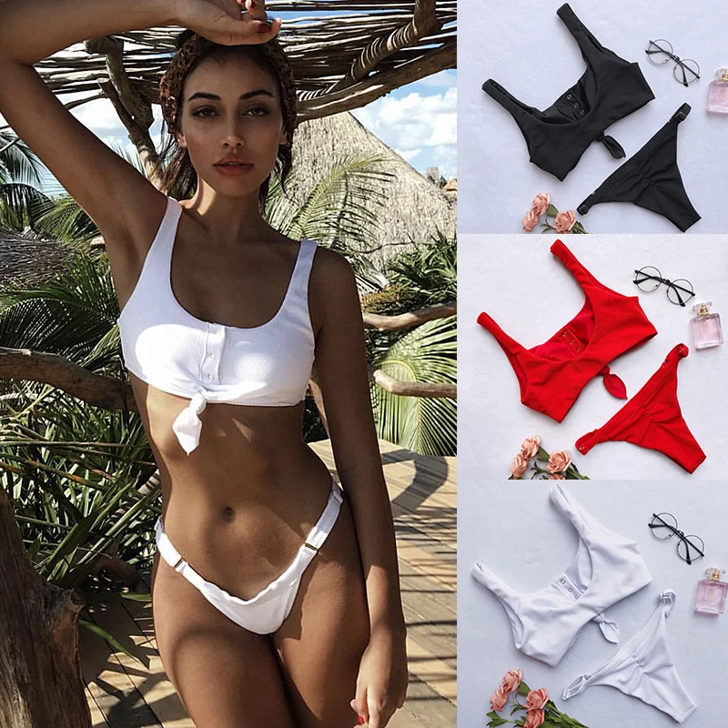 red and white bikini bottoms