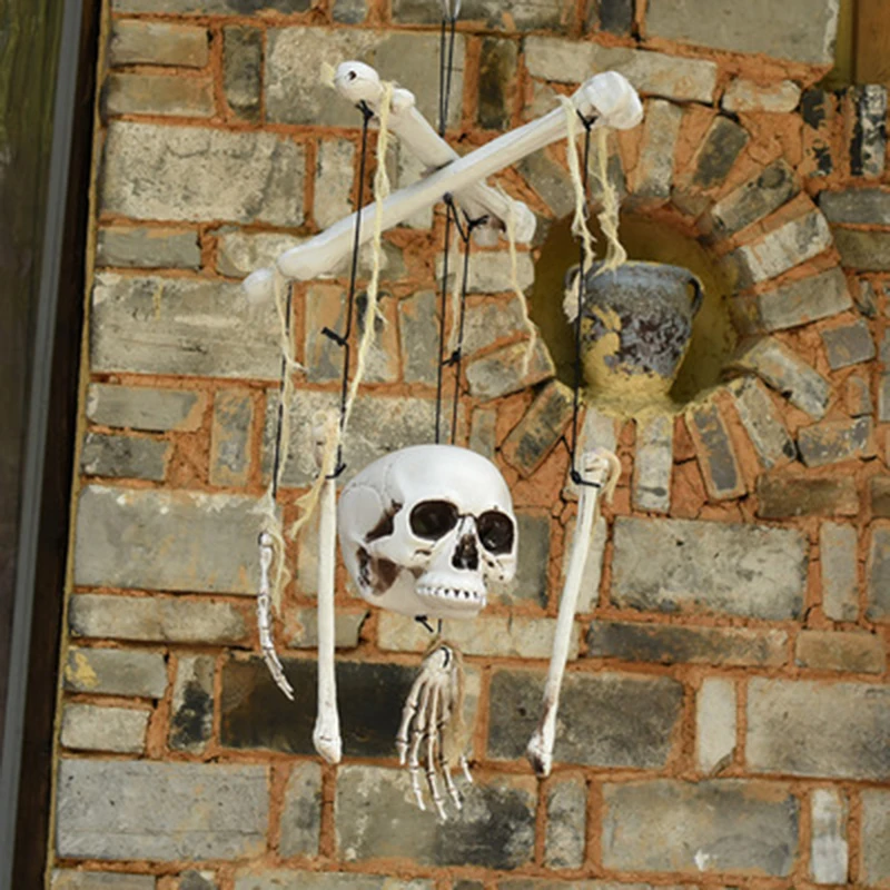 

Halloween Props Skull Skeleton Wind Chime Pendant Bar Haunted House Secret Room Horror Hanging Decoration Whole Scary Curtain