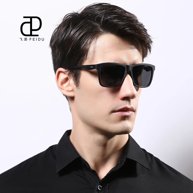 FEIDU New High Quality Classic Polarized Square Sunglasses Men Brand