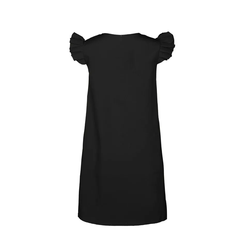 Женское однотонное платье для уличной носки в стиле пэчворк с рюшами, с круглым вырезом, без рукавов, однотонное летнее тонкое платье трапециевидной формы