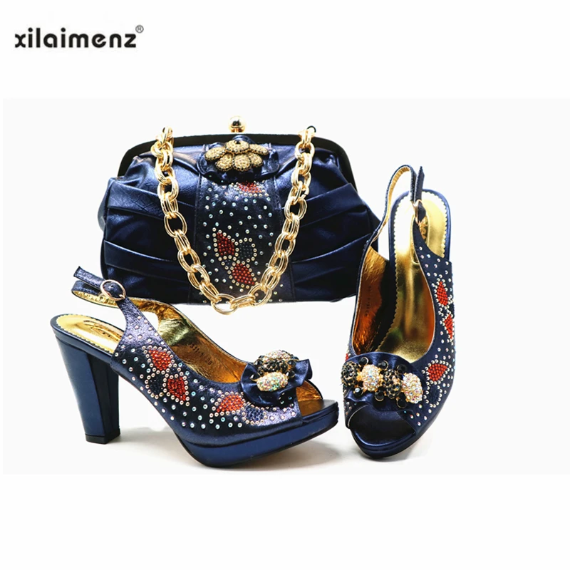 Purple Slingbacks Sandals Spring New Coming African Women Shoes and Bag Set Nigerian Women Autumn Wedding Shoes and Bag