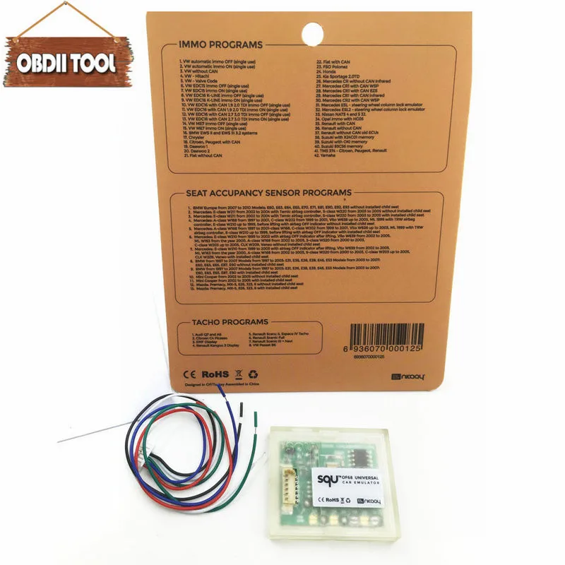 

SQU OF68 Universal Car Emulator SQU OF68 Emulator For Immo Programs Seat occupancy sensor Programs Tacho Programs Tool