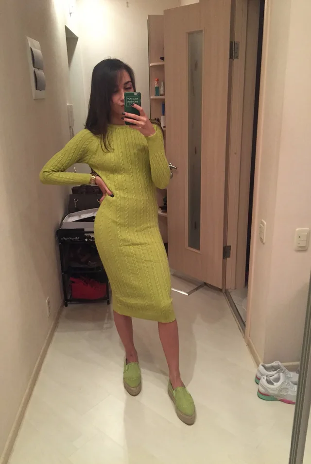 

The Model Fall And Winter 2018 Retro Knit Sweater Split Flowers twisted women fashion elegant backside open dresses