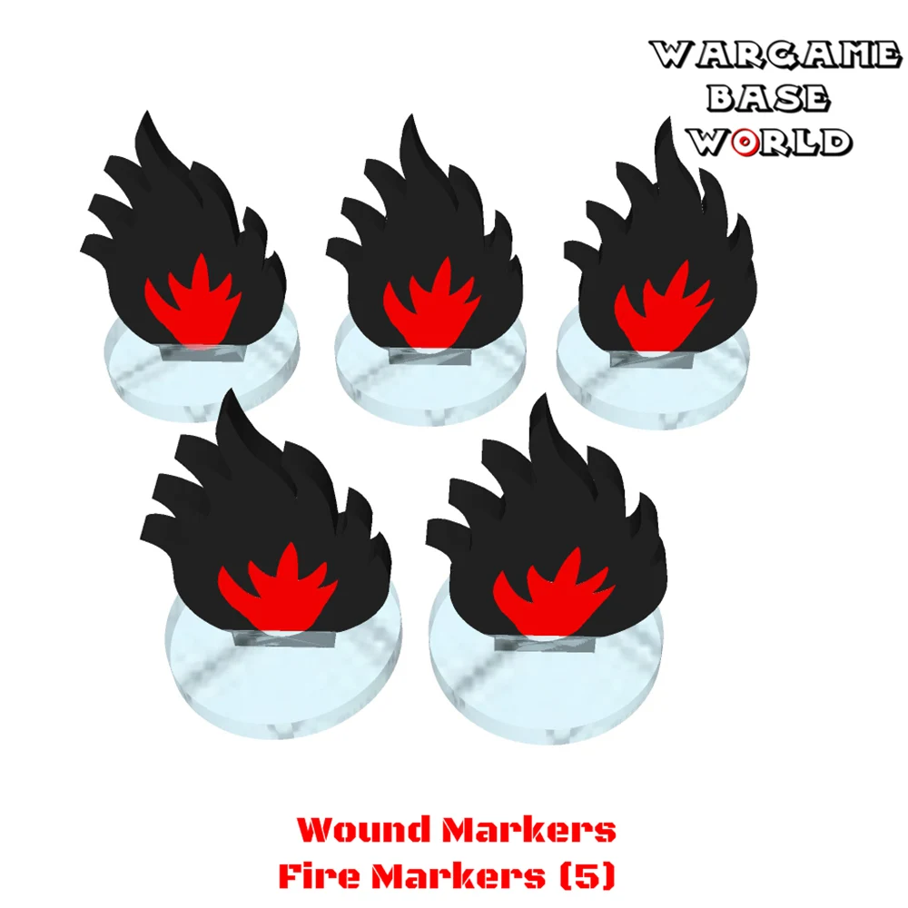 Маркеры Wargame Base World маркеры ранения Fire (5)|wargame|markers markermarkers |