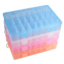 4 цвета Регулируемая 24 отсека пластиковая коробка для хранения бисера ювелирные изделия серьги Чехол Дисплей Органайзер