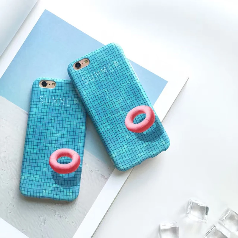 Summer Pool Skyblue swimming ring Phone Case For iPhone 7 7plus 6 6s