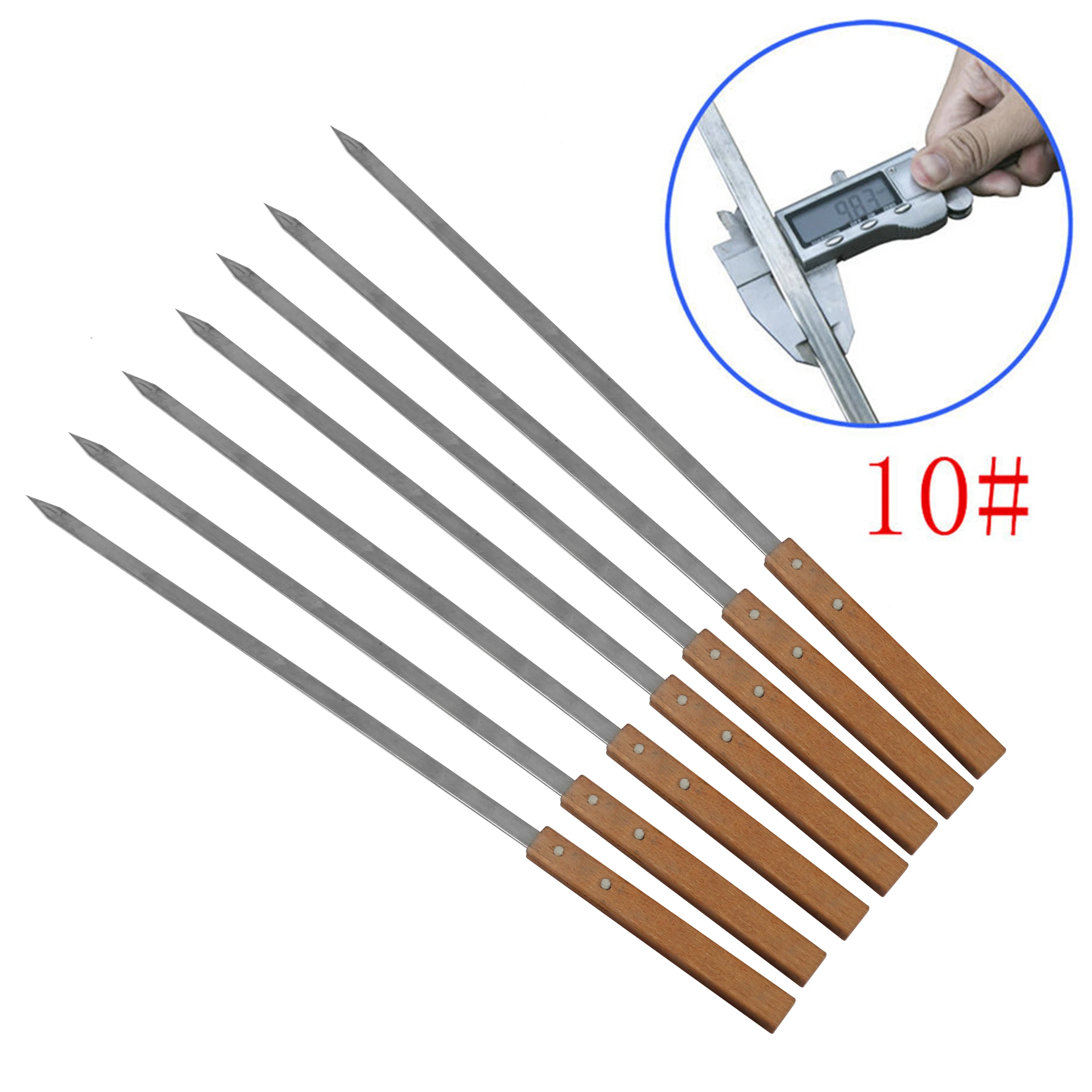 

NEW, 49CM 39CM Long, Large Stainless Steel Brazilian-Style BBQ Barbecue Skewers, Shish Kebab Kabob Skewers, Wide Blade