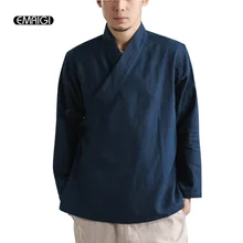 Spring Autumn New font b Men b font Linen Belt font b Shirt b font Male