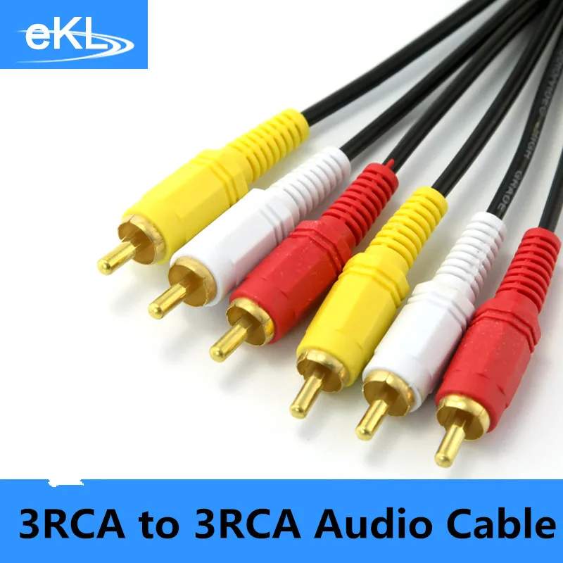 3 RCA штекер на Мужской Композитный Аудио Видео AV кабель 3X Розничная и оптовая